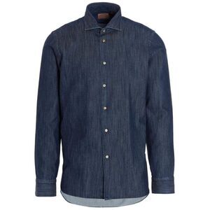 BORRIELLO Men's Denim Shirt Men BLUE Shirts